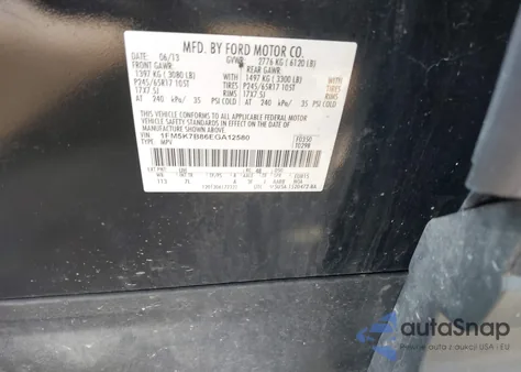 2014 Ford Explorer from USA, damaged, VIN 1FM5K7B86EGA12580